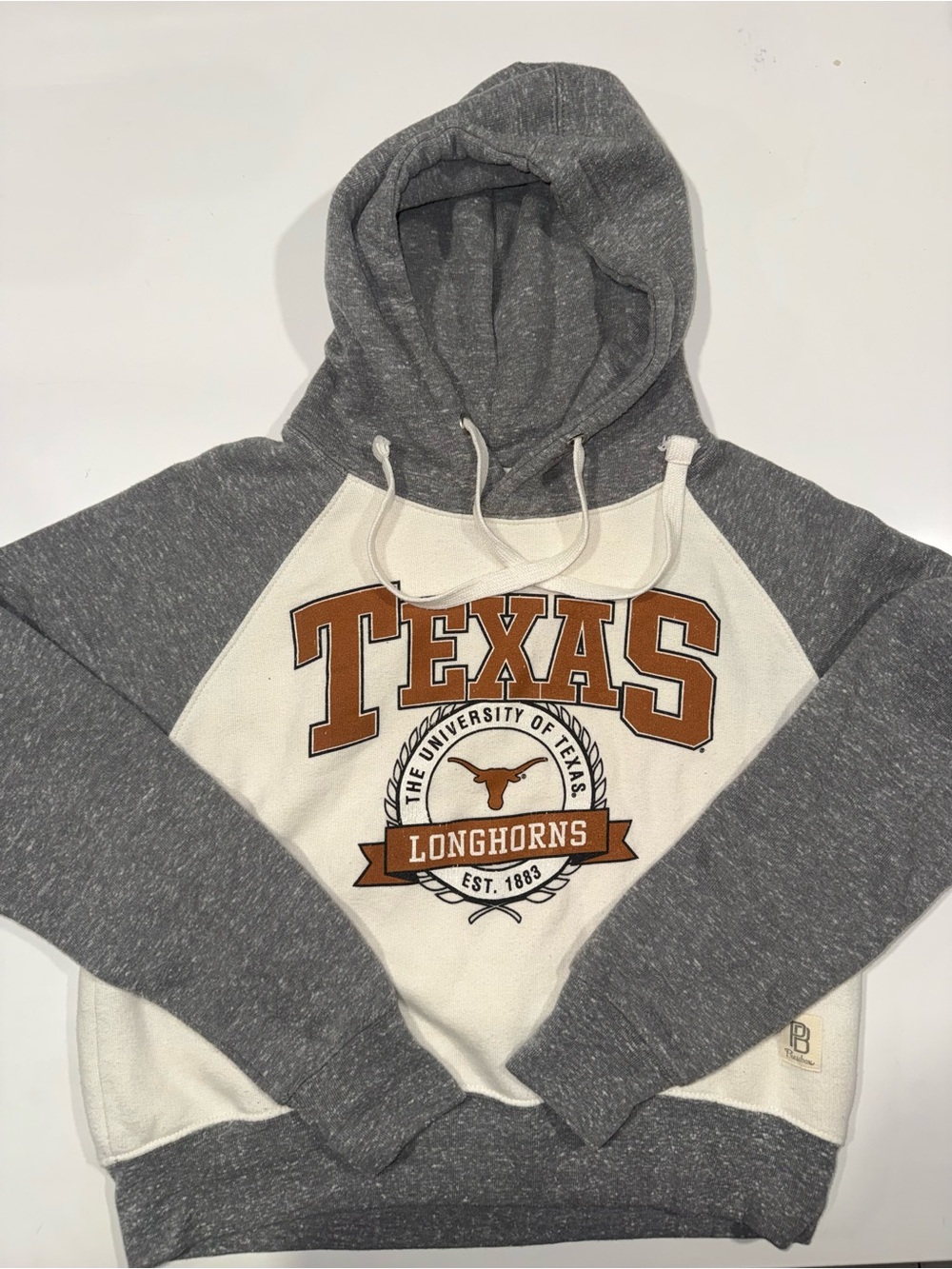 Pressbox Gray & White Texas Longhorns Pullover Hoodie
